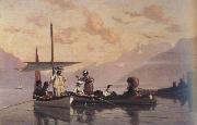 The Artist with His Family Fishing at the Lake of Geneva (nn02) Francois Bocion
